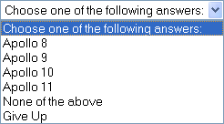 Example of multiple-choice answers