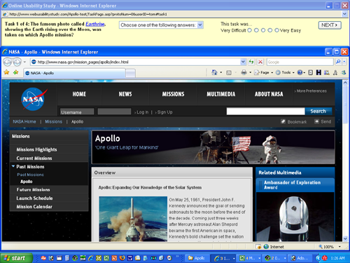 Screenshot showing the task window at the top and the site window at the bottom.